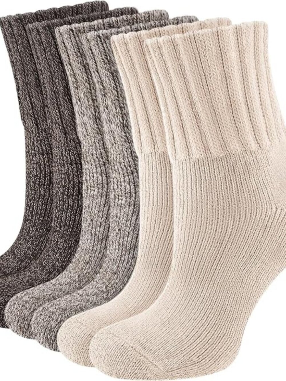 Niorasen Women's Thermal Socks, 3 Pairs, Cushioned Winter Crew Boot Socks